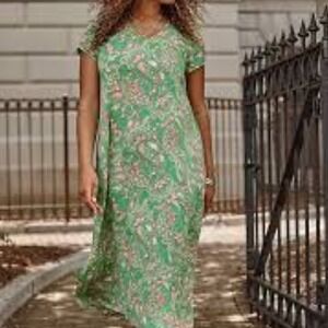 J. Jill Green Sundress Midi Casual Size Small